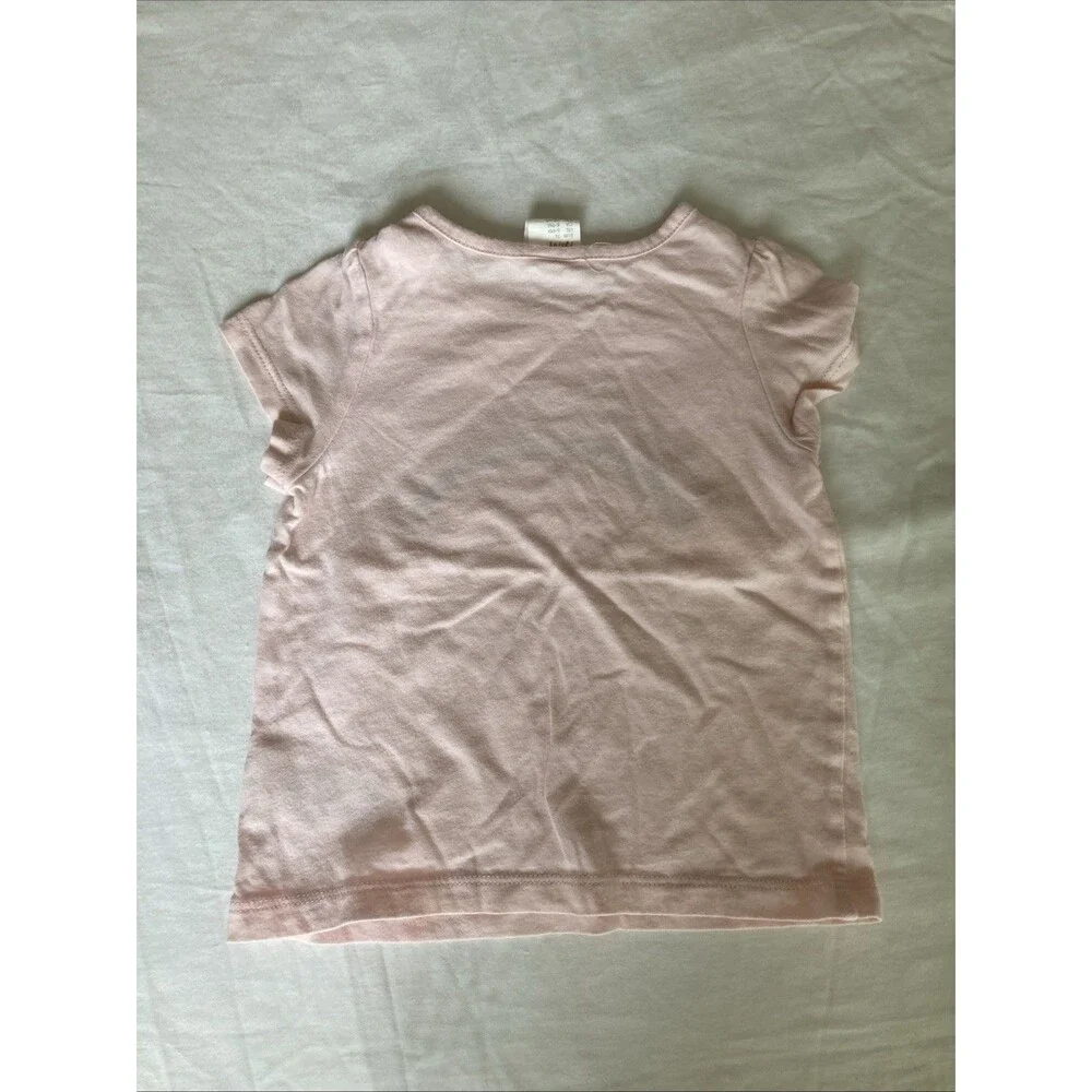 6-9 Months H&M baby girl clothes -  one piece T shirt | pink & rainbow theme